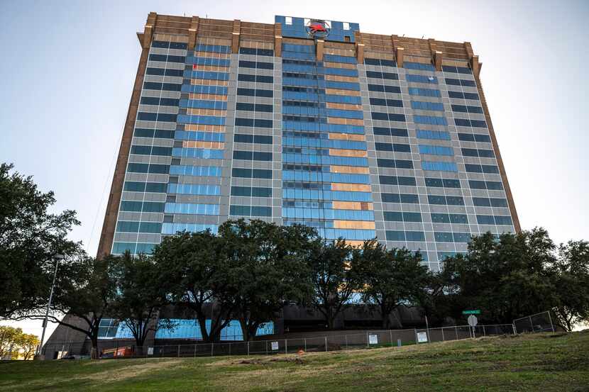 Construction at the Pegasus Park tower near South Stemmons Freeway in Dallas is slated to...