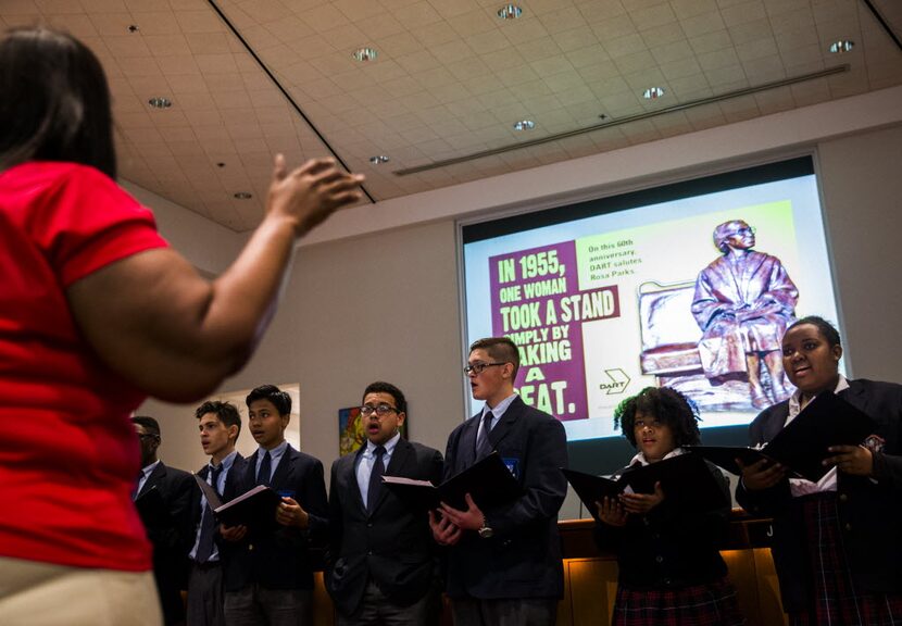 Choirs from Irma Rangel Young Women's Leadership School and Barack Obama Male Leadership...