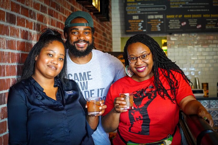 Brandi Barnett (far right), with Kim Hunter and James Richardson.