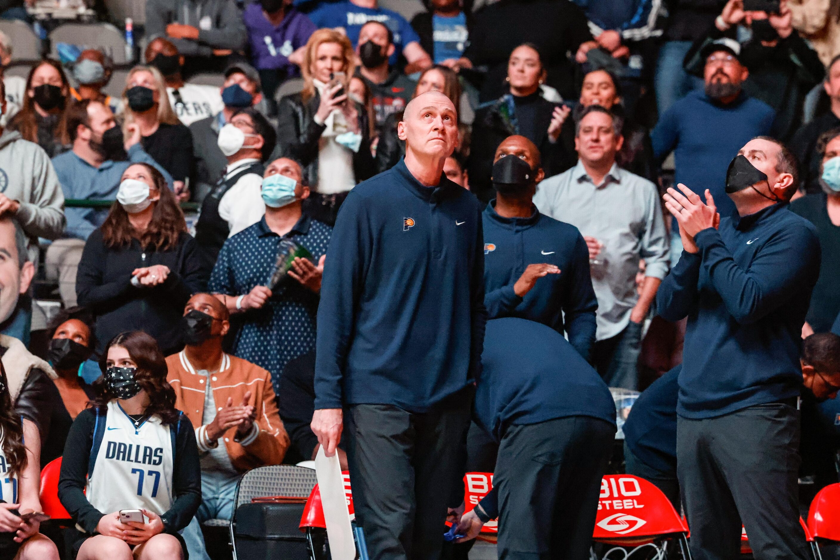 Indiana Pacers coach Rick Carlisle during before a game against the Dallas Mavericks at the...