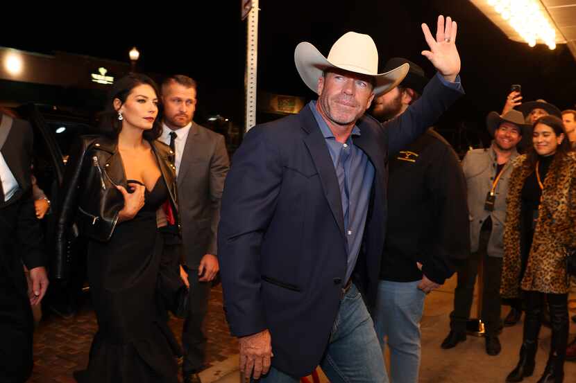 Taylor Sheridan and his wife Nicole Sheridan arrive at the premiere for Paramount Network's...