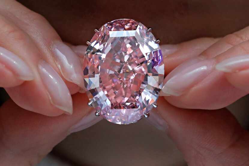 FILE - In this Wednesday, March 29, 2017, file photo, the "Pink Star" diamond, the most...