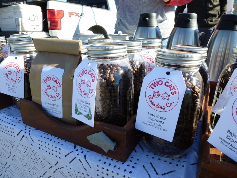 Two Cats Roasting Co. brings small-batch roasted coffee to Cowtown Farmers Market. Yes, it's...