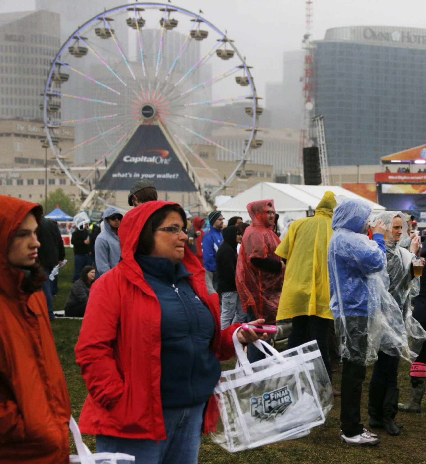 Music fans brave the elements to attend the March Madness Music Festival in Dallas on...