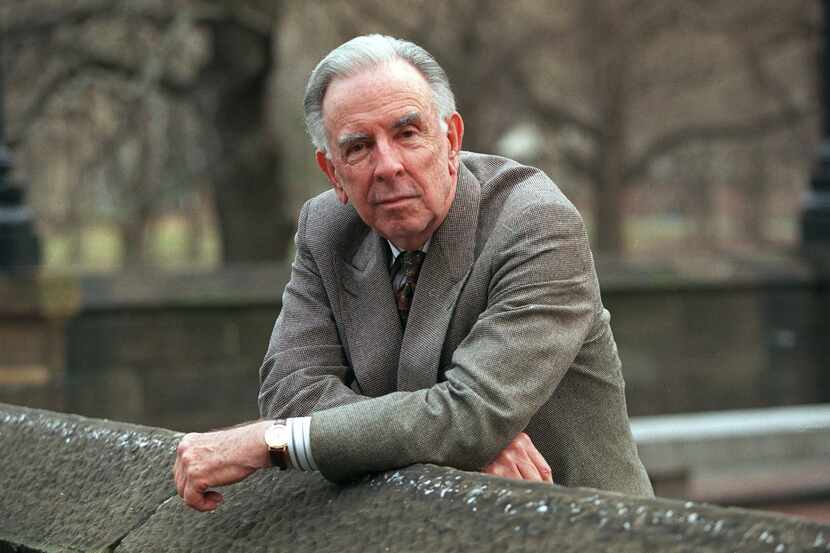 Composer Carlisle Floyd poses in New York's Central Park on March 28, 1999.