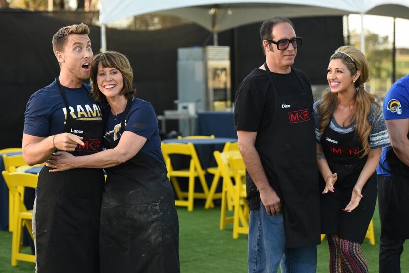 L-R: Lance Bass, Diane Bass, Andrew Dice Clay and Valerie Vasquez in the  LA Rams Tackle the...