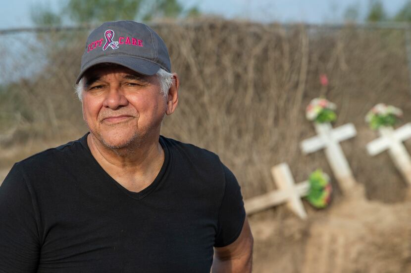 Eddie Canales, at a cemetery in La Grulla, works with Kate Spradley's Operation...
