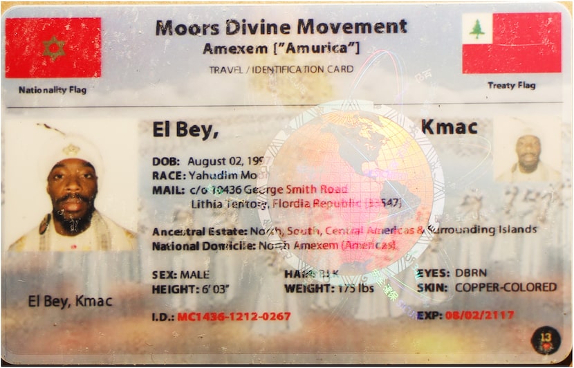 An identification card recovered from Kmac El Bey after a fatal shootout with Polk County...