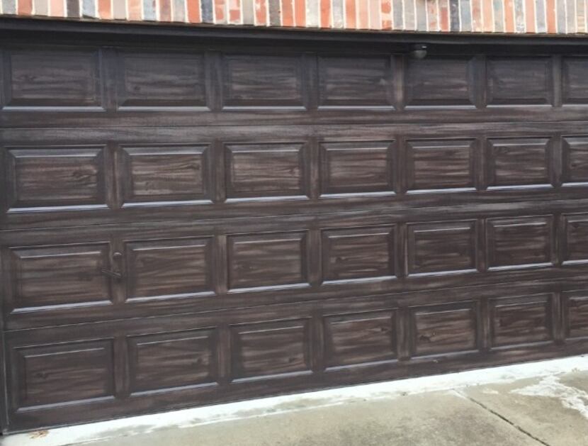 Phil did a fine job staining The Watchdog's garage door. Then things went south.