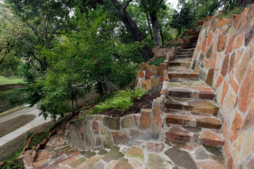 The elaborate stonework built by the Works Progress Administration (WPA) at Reverchon Park...