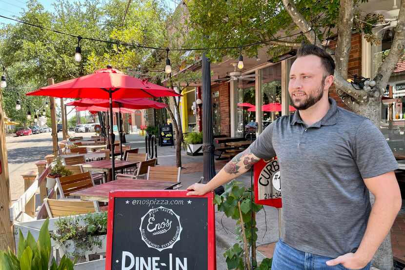 Eno's Pizza Tavern, in Bishop Arts, is one of the restaurants that has a parklet in...