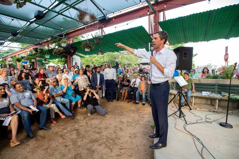 Rep. Beto O'Rourke, a Democrat looking to unseat incumbent Republican Sen. Ted Cruz, spoke...