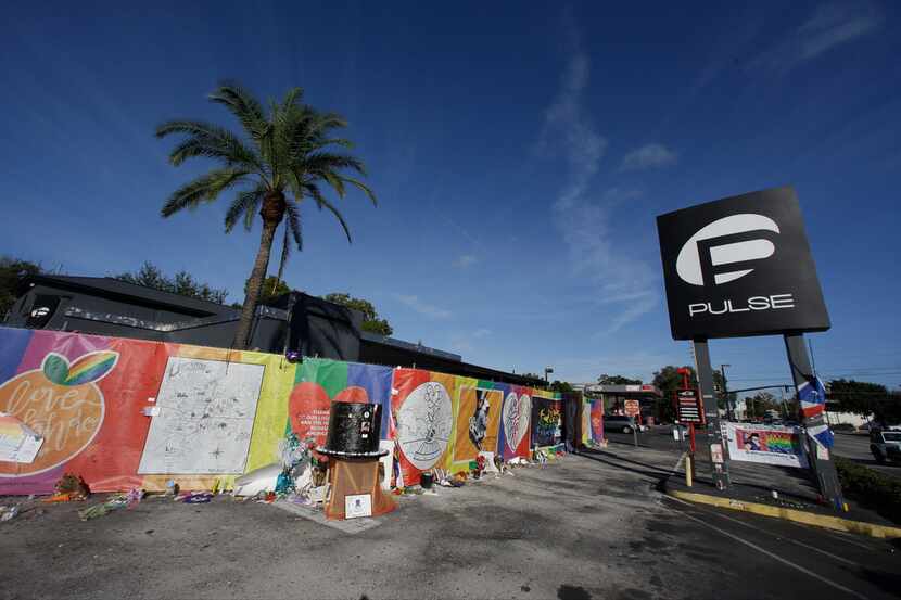 In this Nov. 30, 2016 file photo, artwork and signatures cover a fence around the Pulse...