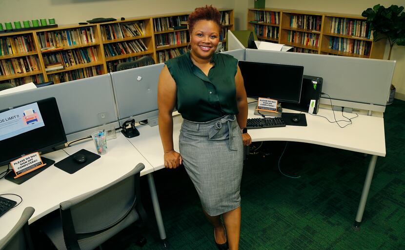 Chandra Carey, academic associate dean, inside the student union building on the UNT campus...