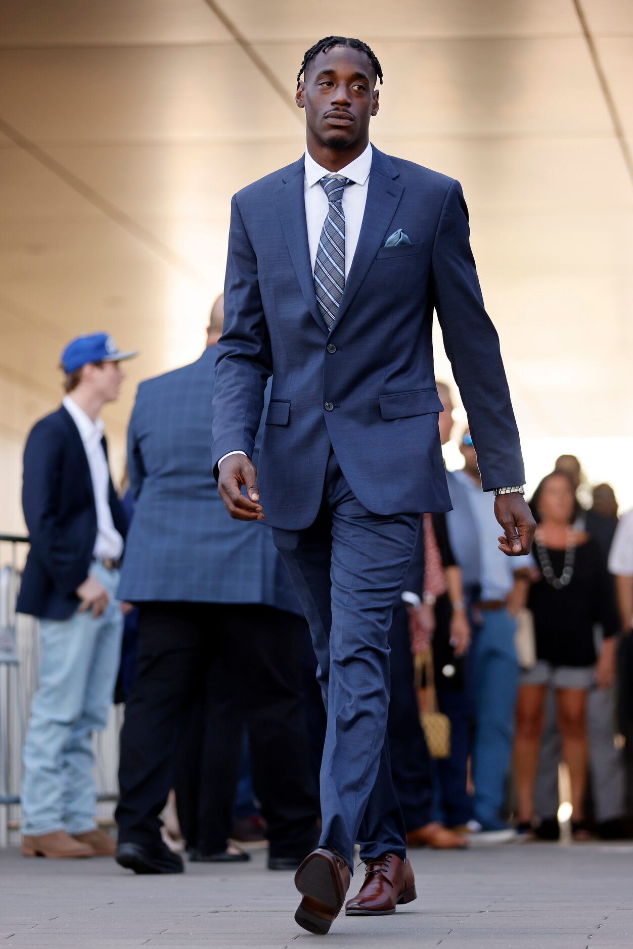 Dallas Cowboys wide receiver T.J. Vasher arrives to the Dallas Cowboys Season Kickoff event...