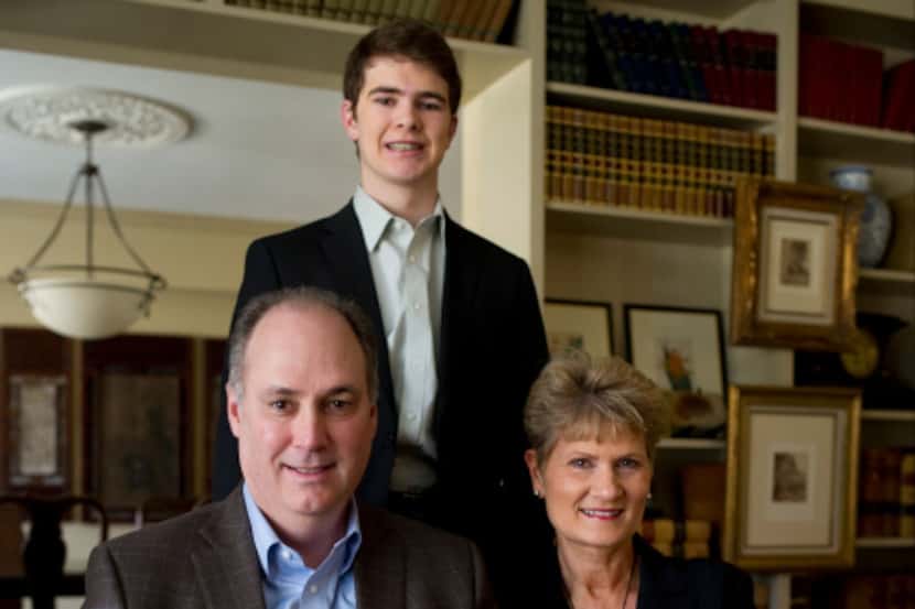 Ron Skipper and wife Judy Pesek Skipper pose for a portrait with son Kyle.