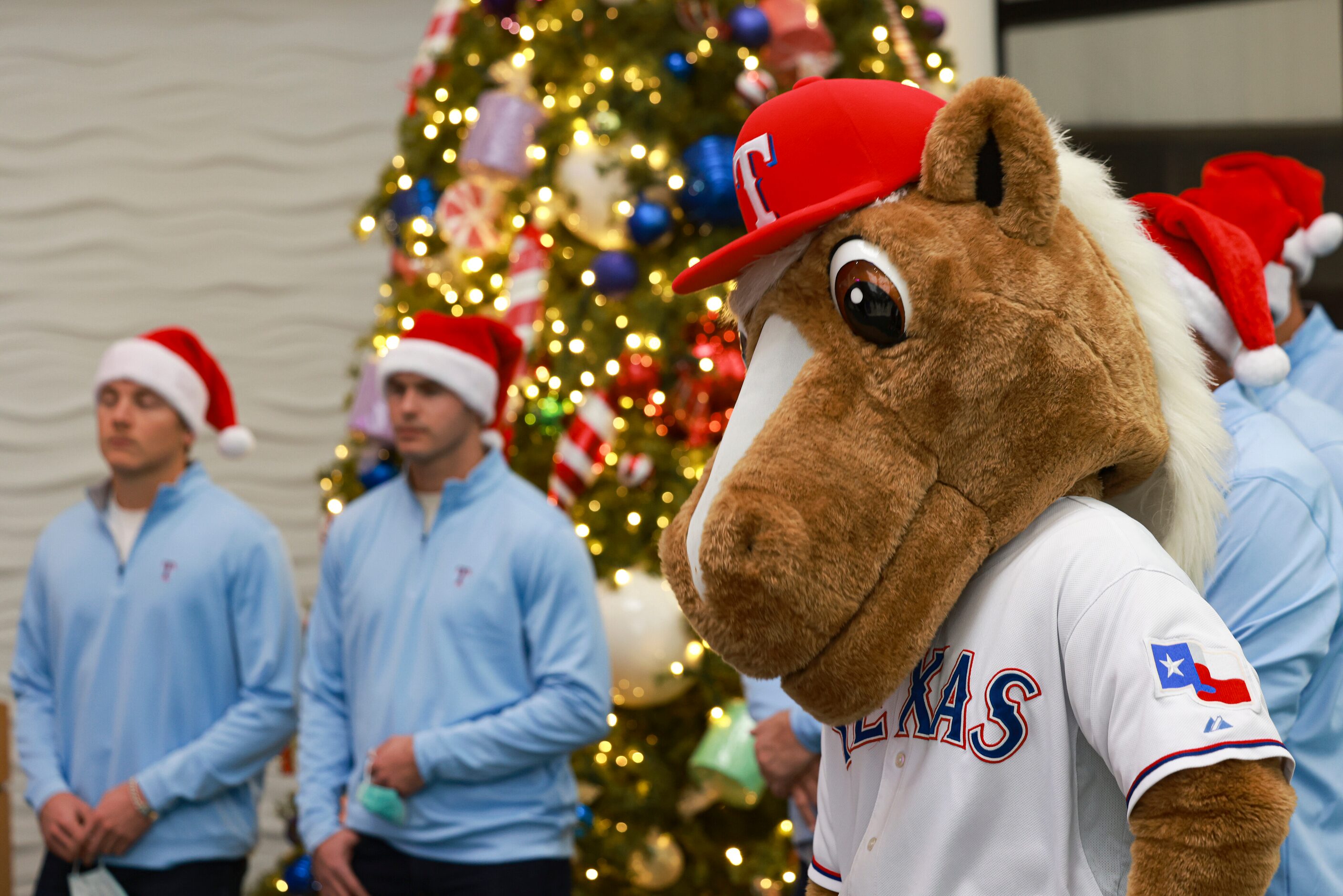 Rangers Captain at Medical City Children’s Hospital, Monday, Dec. 19, 2022, in Dallas. Texas...