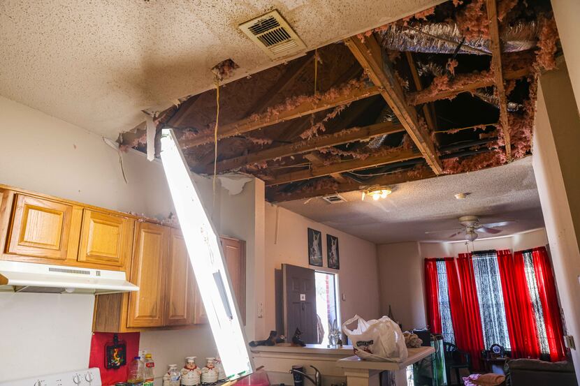 Lee Henderson's apartment at Westmoreland Heights in Dallas, where the kitchen ceiling...