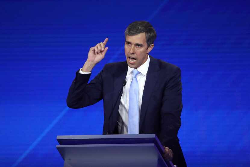 Beto O'Rourke at a Democratic presidential debate Sept. 12, 2019, at Texas Southern...