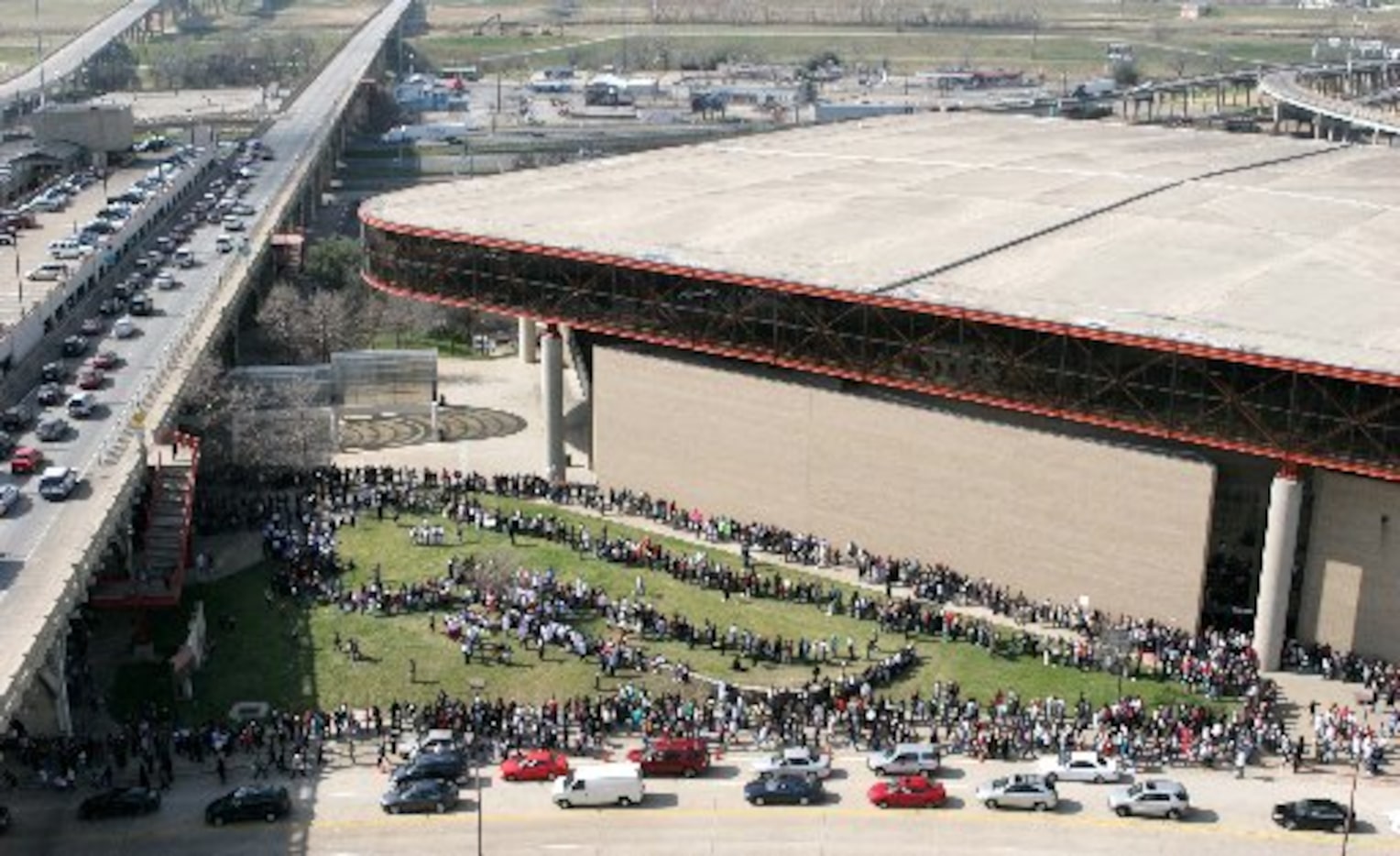 Thousands of Barack Obama supporters  stood in line on Feb. 20, 2008, to hear the...