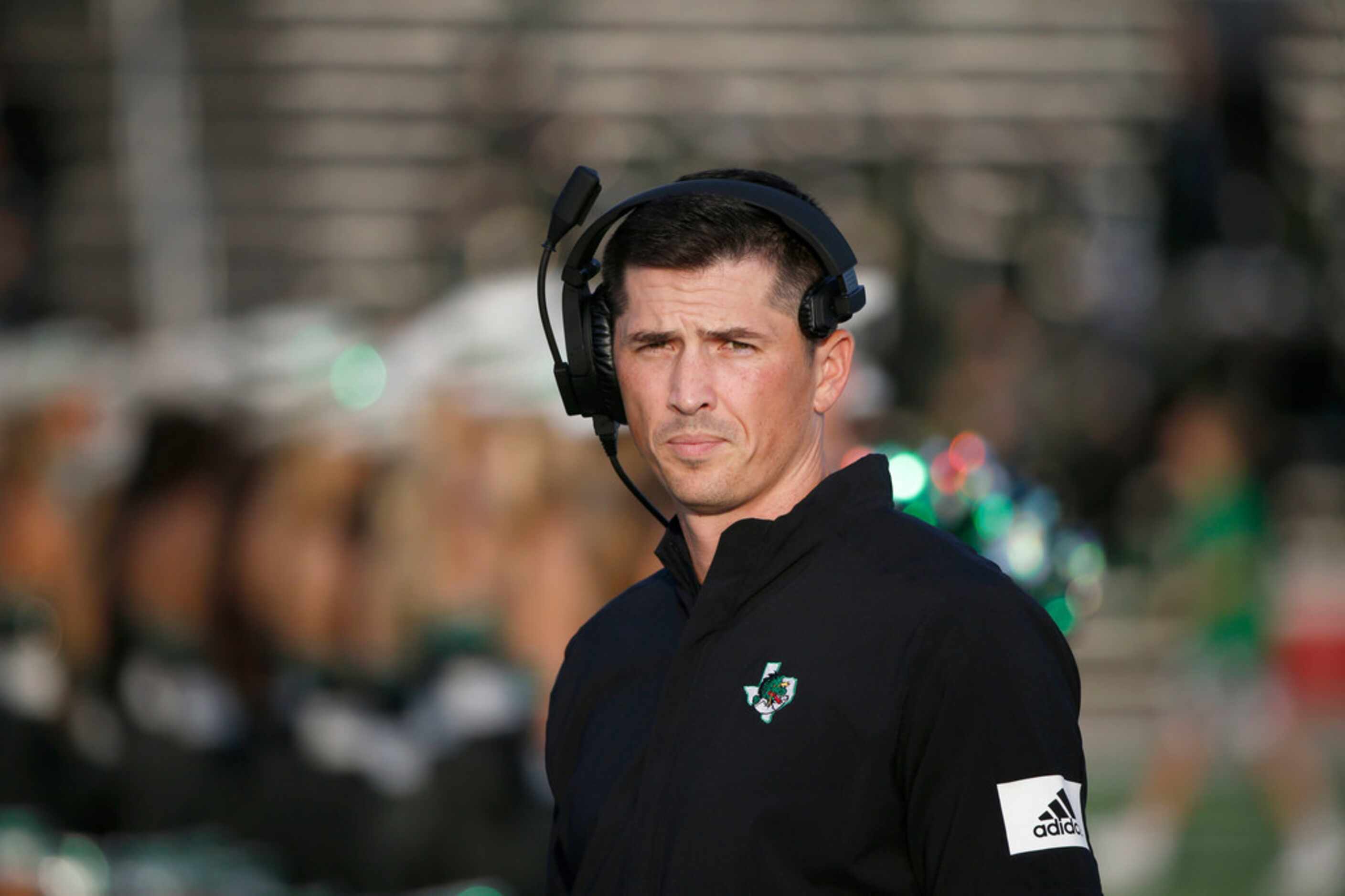 Southlake Carroll head coach Riley Dodge watches as his team prepares to play South Grand...