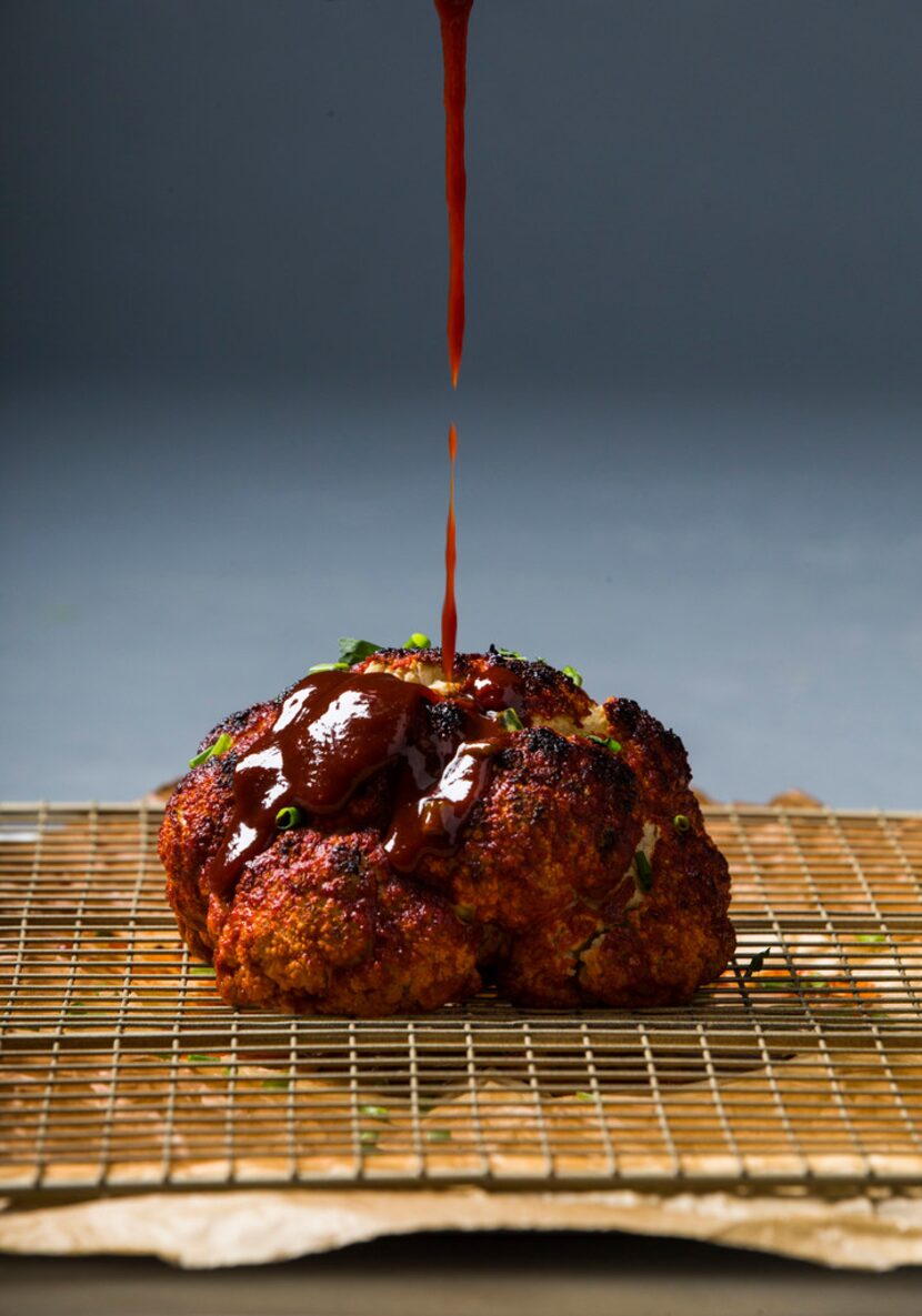 Whole roasted gochujang cauliflower 