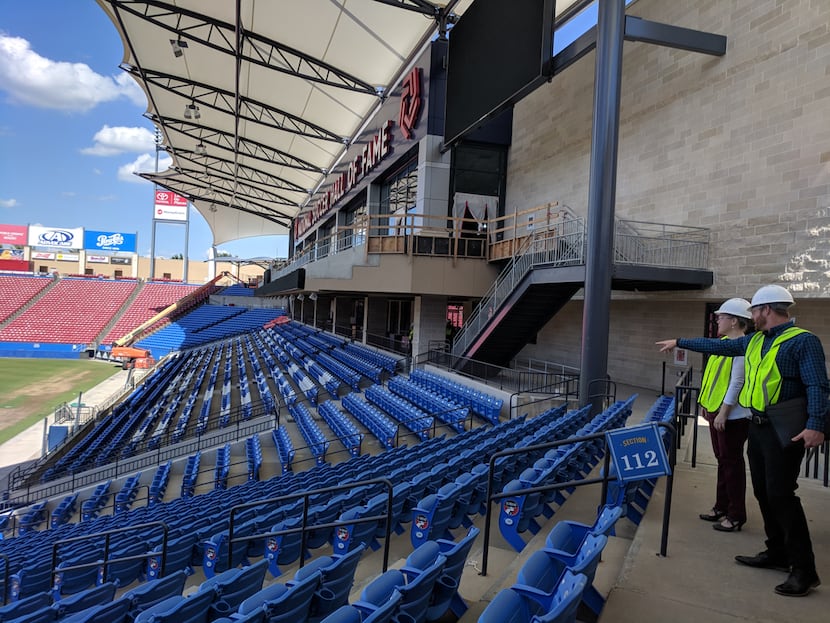 The lower deck seats as seen from the main stand corner.