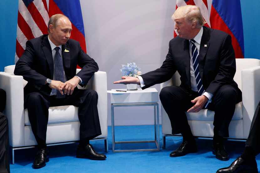 President Donald Trump meets with Russian President Vladimir Putin at the G20 Summit on...