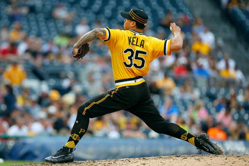 PITTSBURGH, PA - AUGUST 05:  Keone Kela #35 of the Pittsburgh Pirates pitches in the eighth...