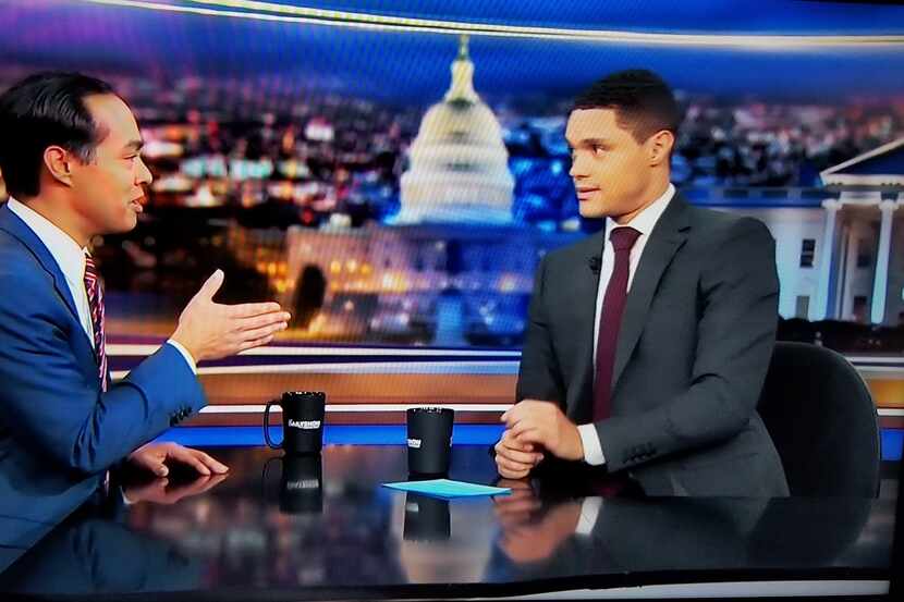 Julian Castro speaks with Trevor Noah on Comedy Central's The Daily Show on Nov. 6, 2019.