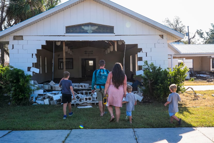 A group from St. Augustine, Fla. that arrived to help storm victims, who did not want to...