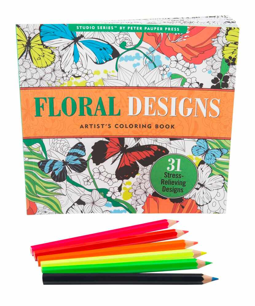 Nature-inspired coloring books (shown, $7.99) and neon-bright pencils ($9.95) beckon the...
