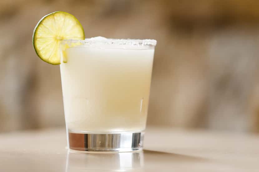 The Mi Dia Frozen Over frozen margarita with Exotico Silver and triple sec is photographed...
