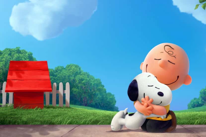 Snoopy and Charlie Brown from Charles Schulz's timeless "Peanuts" comic strip in their...