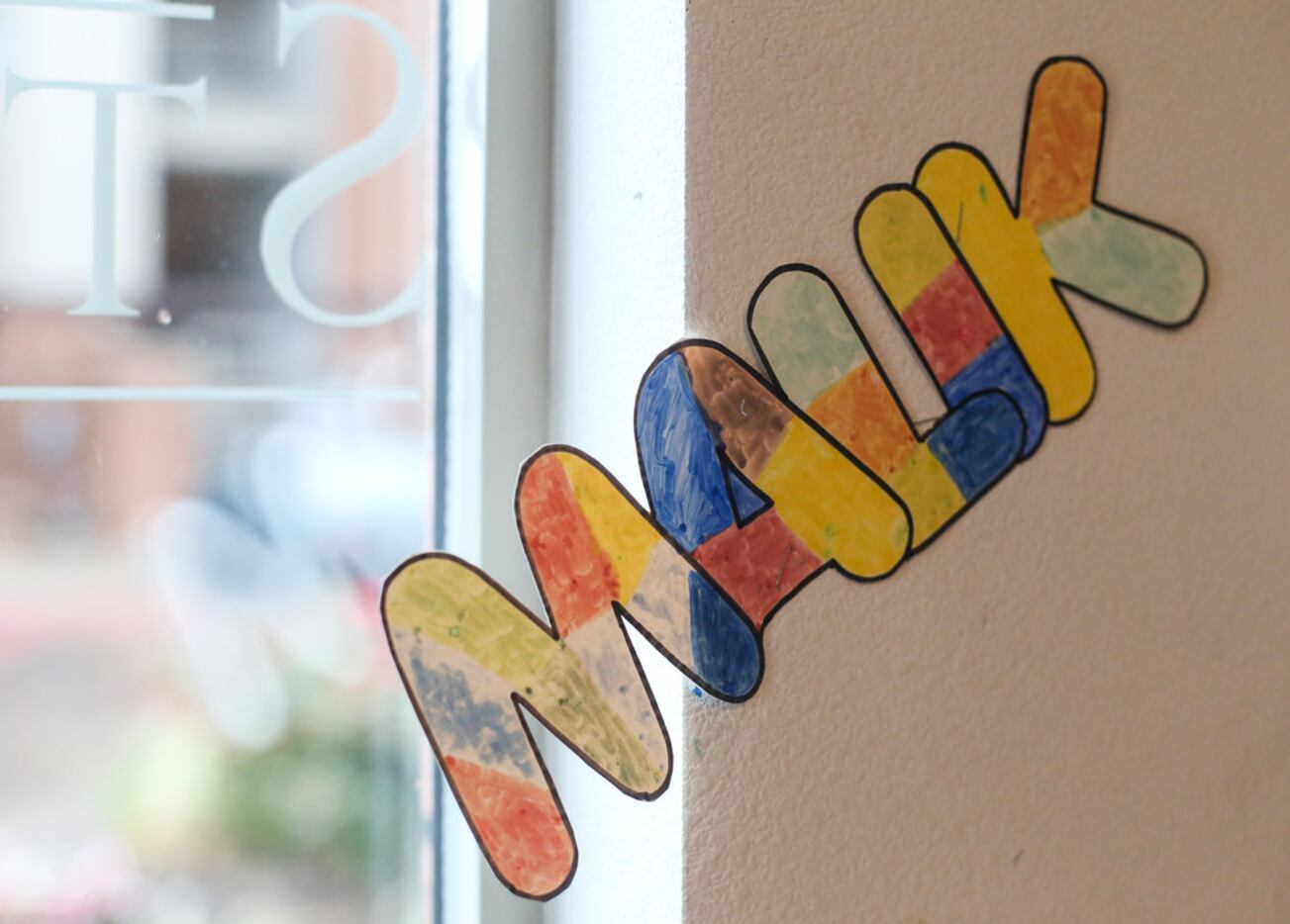 "Malik" hangs on the wall of a community center day care near where 13-year-old Malik Tyler,...