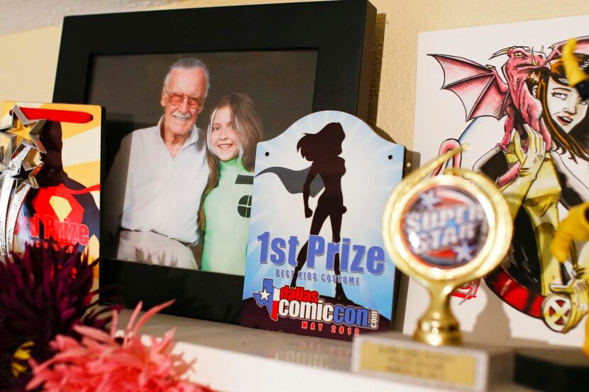 
A photo of Reese Kirkham with Stan Lee, the creator of the Marvel universe on the day that...