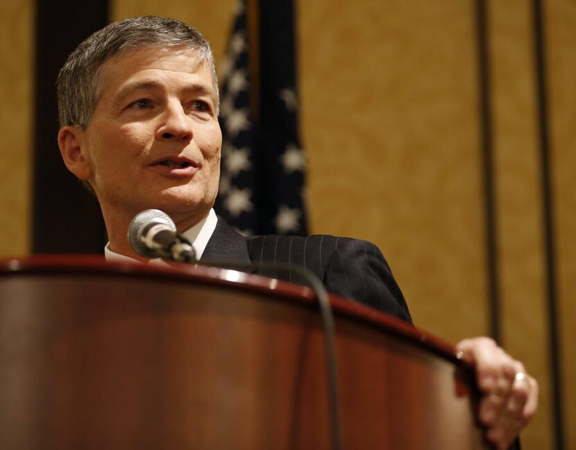 Dallas Rep. Jeb Hensarling speaks during the Texas delegates breakfast on the fourth day of...