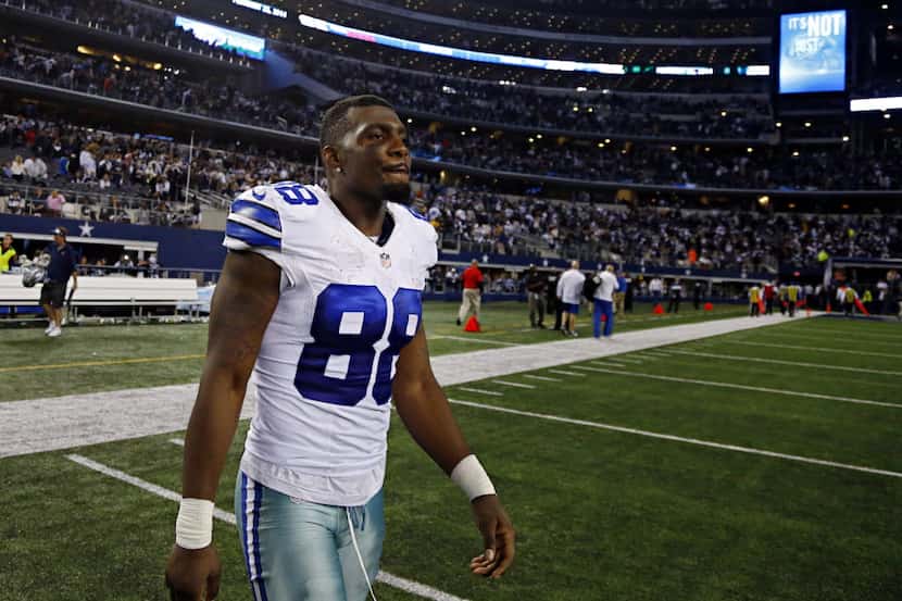 Dallas Cowboys wide receiver Dez Bryant (88) walks off the field following a 24-22 loss to...