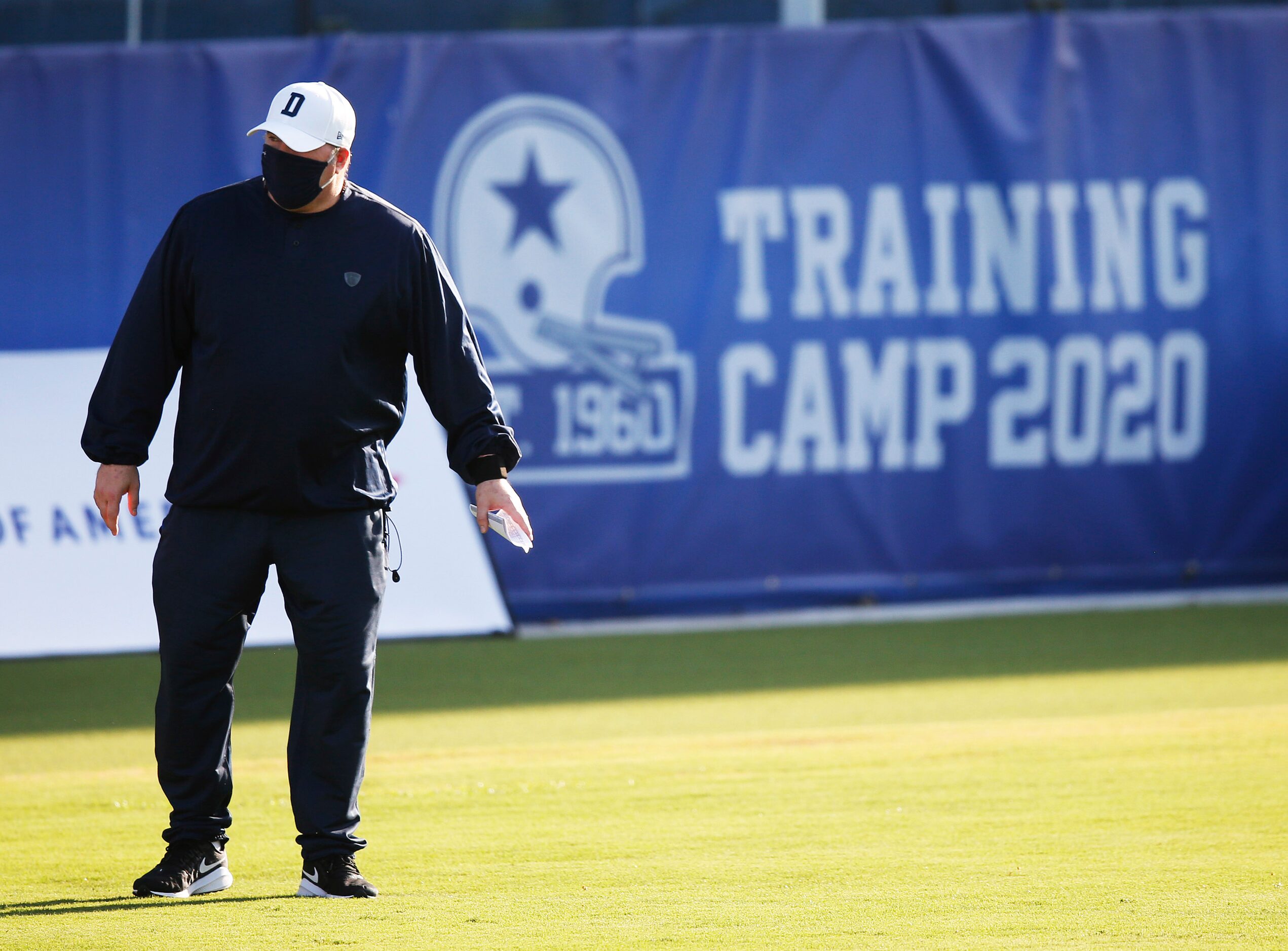 Dallas Cowboys head coach Mike McCarthy during the first day of training camp at Dallas...