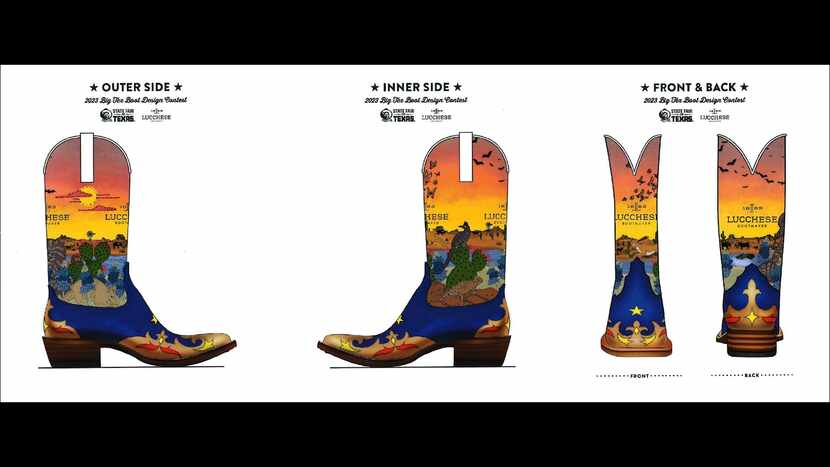 El diseño ganador de Jessica Bonilla para las nuevas botas de Big Tex.