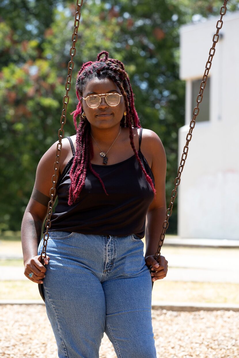 Author Kendra Allen poses outside Hiawatha Williams Recreation Center (formerly Cummings...