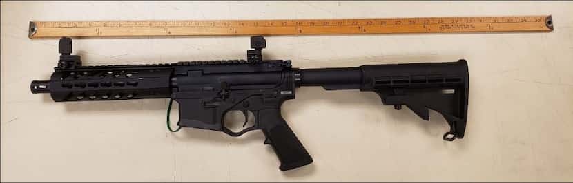 The FBI said agents found this short-barreled rifle in Garret Miller's home.