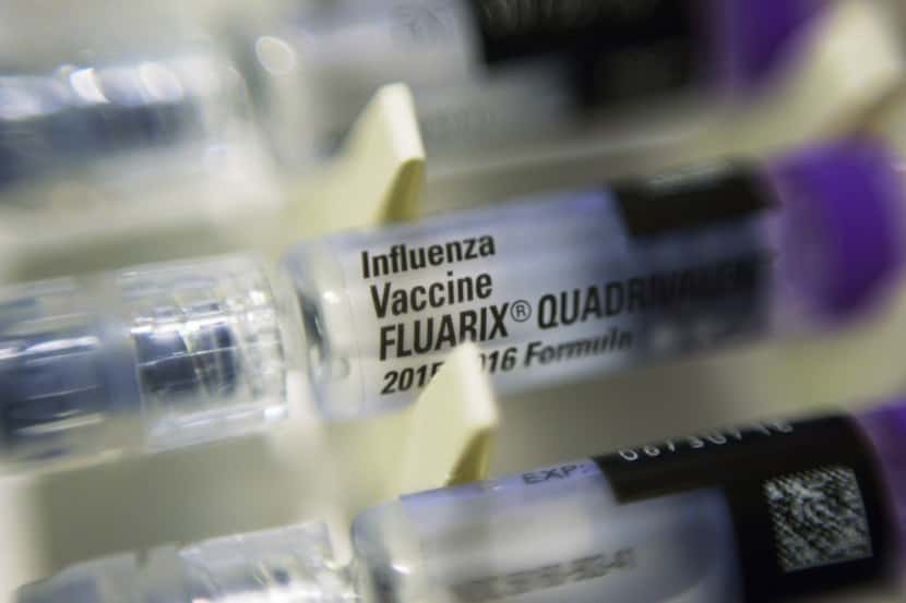 Vials of flu vaccine