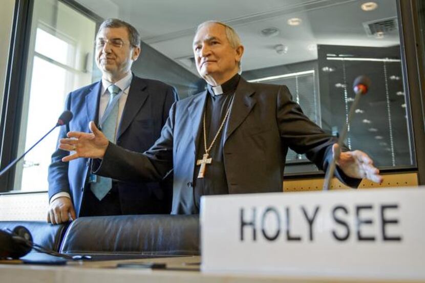 
Archbishop Silvano Tomasi (right), the Vatican’s representative in Geneva, attended a...