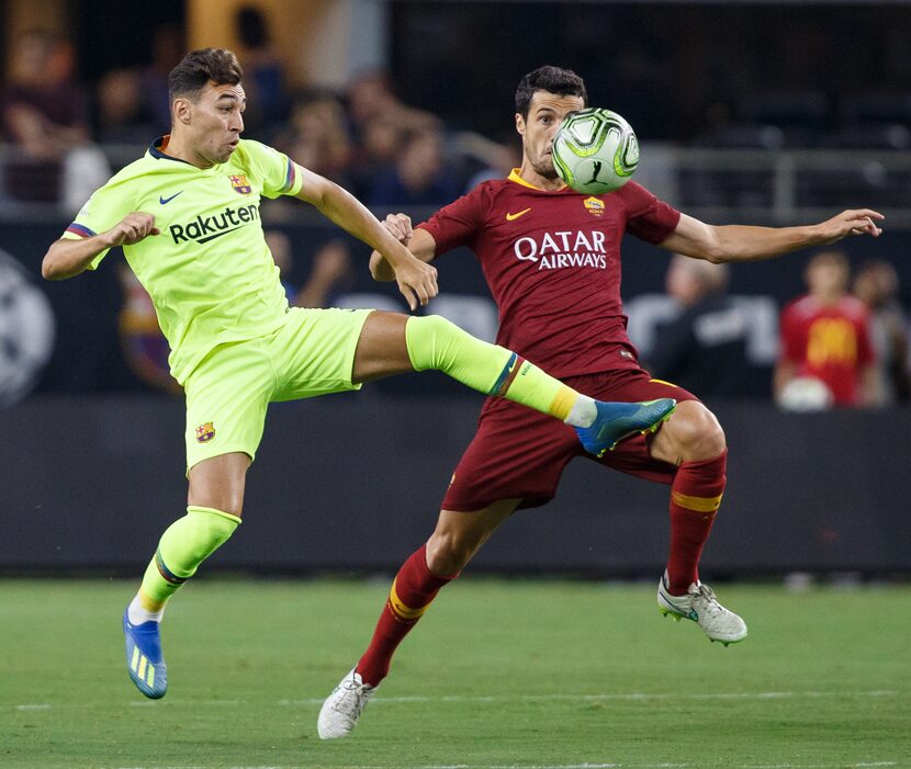 ARLINGTON, TX - JULY 31: Barcelona forward Munir el Haddadi (#9) during the International...