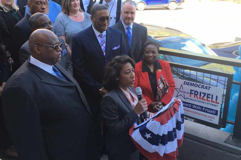 Former state District Judge Elizabeth Frizell outlines her 2018 campaign for Dallas County...