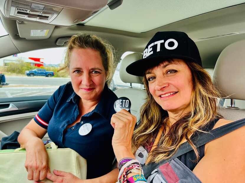 Rosario and Lili Holguín, two supporters Beto O'Rourke supporters in El Paso, Texas.