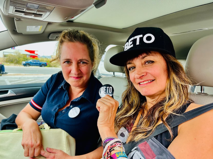 Rosario and Lili Holguín, two supporters Beto O'Rourke supporters in El Paso, Texas.