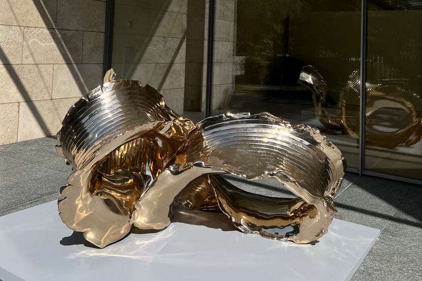 Lynda Benglis' "Yellow Tail," a 2020 Everdur bronze work, is featured in the artist's...