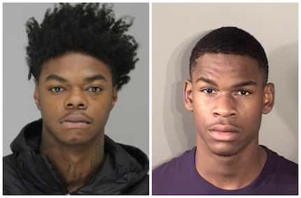 Demonte Kelly (left) and Lejael Rudley in file booking photos. No photo of Erick Montgomery...